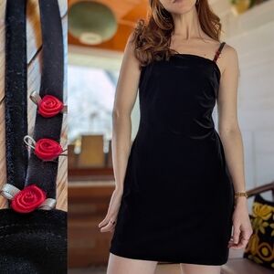 Vintage 90s Y2k Velvet Mini Dress